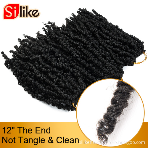 Spring Twist Hair Prelooped Crochet Braids Synthetic Hair Extension Passion Twist Braiding Bomb Twist Crochet Hair12" 18